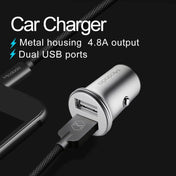 Mcdodo CC-3851 Dual USB Ports Smart Car Charger, For iPhone, iPad, Samsung, HTC, Sony, LG, Huawei, Lenovo, and other Smartphones or Tablet(Silver) Eurekaonline