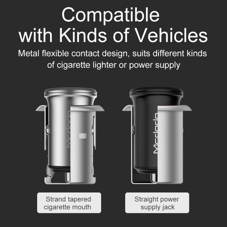 Mcdodo CC-3851 Dual USB Ports Smart Car Charger, For iPhone, iPad, Samsung, HTC, Sony, LG, Huawei, Lenovo, and other Smartphones or Tablet(Silver) Eurekaonline