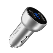 Mcdodo CC-3871 2-Ports USB LED Smart Digital Display Car Charger, For iPhone, iPad, Samsung, HTC, Sony, LG, Huawei, Lenovo, and other Smartphones or Tablet(Silver) Eurekaonline