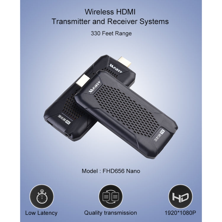 Measy FHD656 Nano 1080P HDMI 1.4 HD Wireless Audio Video Double Mini Transmitter Receiver Extender Transmission System, Transmission Distance: 100m, US Plug Eurekaonline