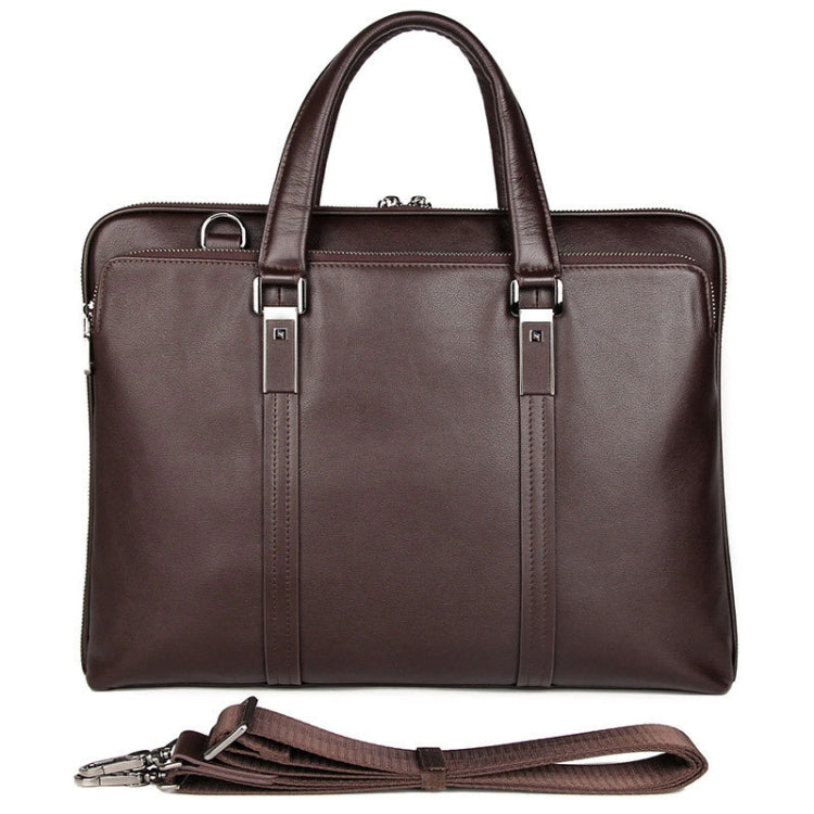 Men Business Cowhide Leather Handbag Lawyer Briefcase Messenger Bag Laptop Bag(Chocolate Color) Eurekaonline