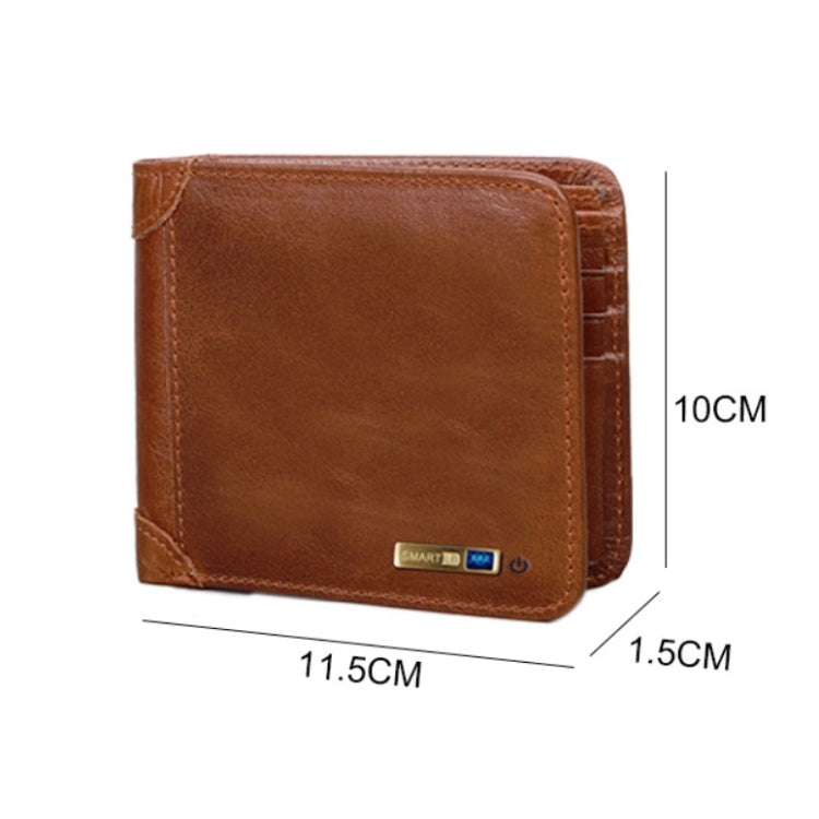 Men Leather Business Wallet Smart Anti-Lost Anti-Theft Wallet, Style:Smart(Black) Eurekaonline