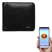 Men Leather Business Wallet Smart Anti-Lost Anti-Theft Wallet, Style:Smart(Black) Eurekaonline