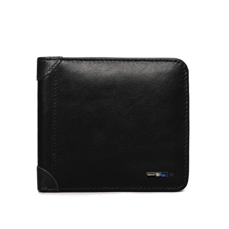 Men Leather Business Wallet Smart Anti-Lost Anti-Theft Wallet, Style:Smart(Black) Eurekaonline