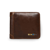 Men Leather Business Wallet Smart Anti-Lost Anti-Theft Wallet, Style:Smart(Brown) Eurekaonline