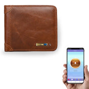 Men Leather Business Wallet Smart Anti-Lost Anti-Theft Wallet, Style:Smart(Light Brown) Eurekaonline