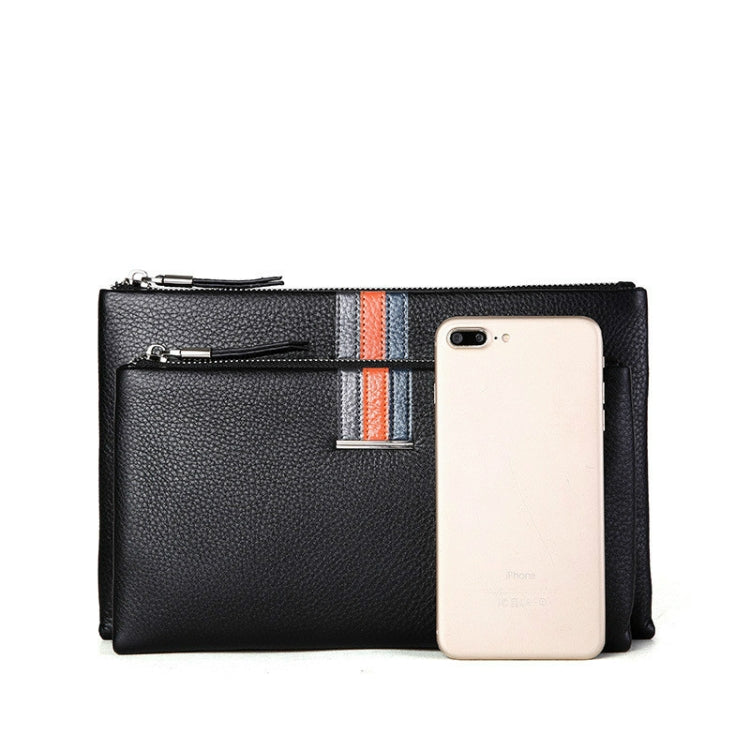 Men Leather Casual Clutch Leather Smart Anti-Theft & Anti-Lost Coin Purse, Size:Large Eurekaonline