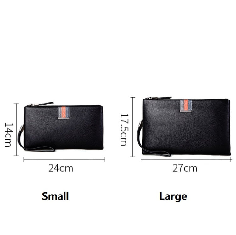 Men Leather Casual Clutch Leather Smart Anti-Theft & Anti-Lost Coin Purse, Size:Large Eurekaonline