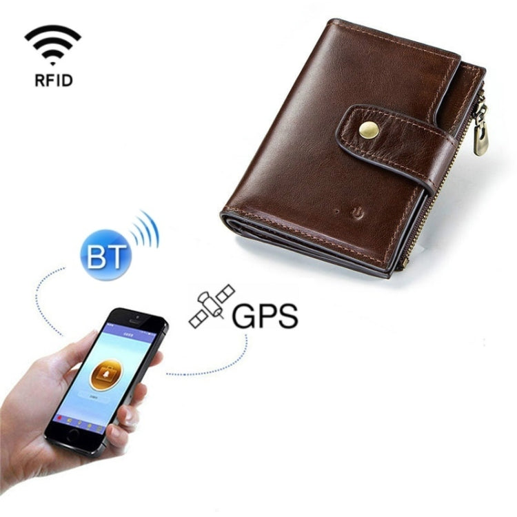 Men Leather Wallet Smart Bluetooth Antimagnetic RFID Anti-Lost Anti-Theft Multi-Function Coin Purse Eurekaonline