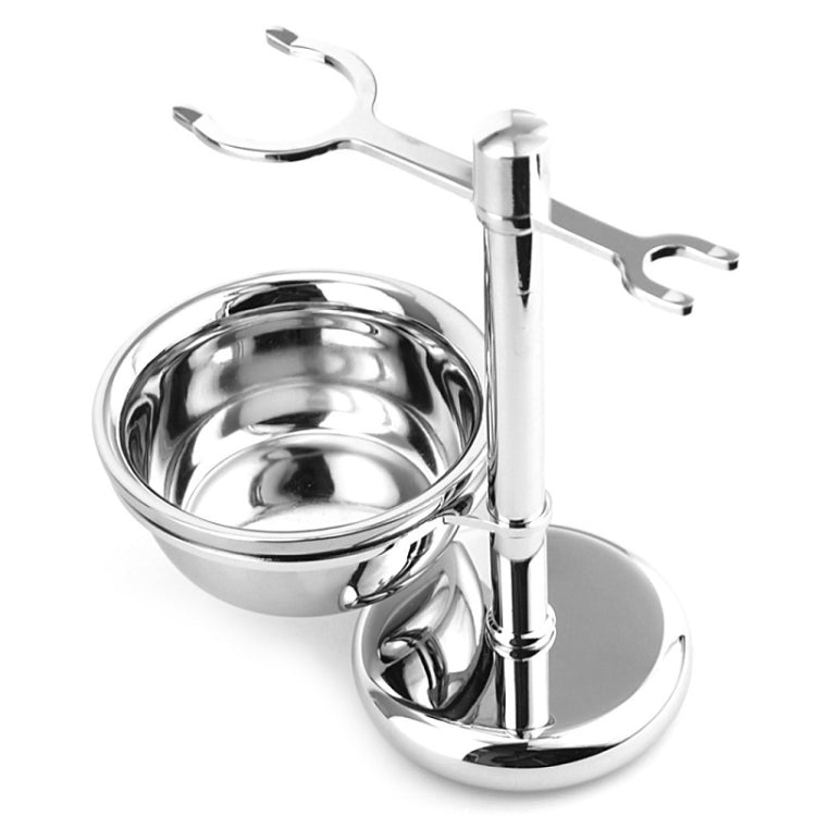 Men Manual Vintage Metal Shaver Stand Set(Silver) Eurekaonline