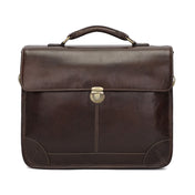 Men Retro Cowhide Leather Briefcase Multifunctional Laptop Bag for 15.6 Inch Computer(Coffee) Eurekaonline