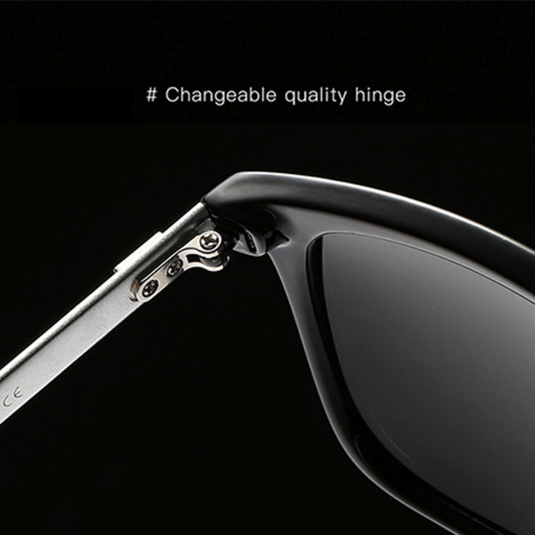 Men Retro Fashion Aluminum Magnesium Frame UV400 Polarized Sunglasses (Black Tarnish+ Blue) Eurekaonline