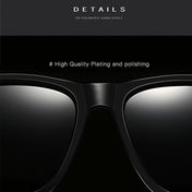Men Retro Fashion Aluminum Magnesium Frame UV400 Polarized Sunglasses (Black Tarnish+ Blue) Eurekaonline