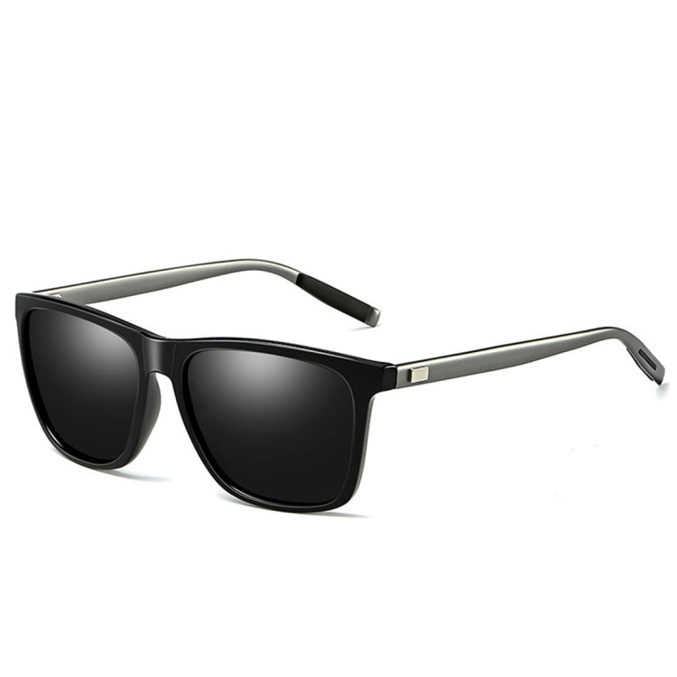 Men Retro Fashion Aluminum Magnesium Frame UV400 Polarized Sunglasses (Black Tarnish+ Grey) Eurekaonline