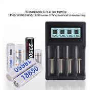 Micro USB 4 Slot Battery Charger for 3.7V Lithium-ion Battery, with LCD Display Eurekaonline