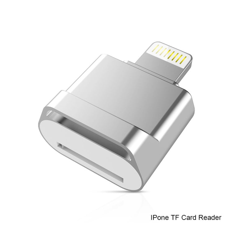 MicroDrive 8pin To TF Card Adapter Mini iPhone & iPad TF Card Reader, Capacity:128GB(Silver) Eurekaonline