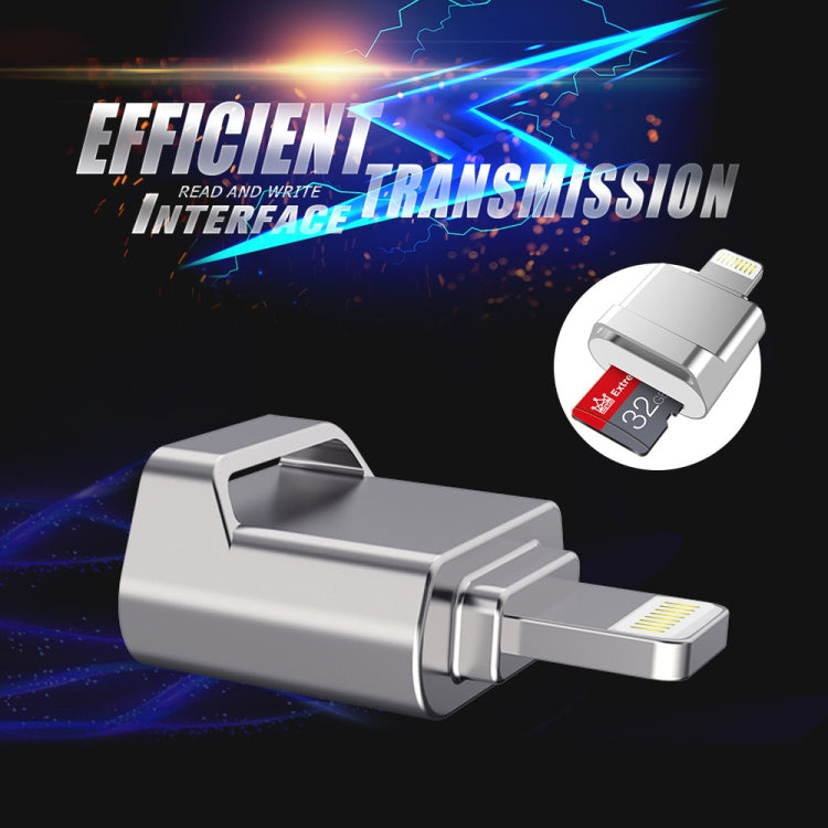 MicroDrive 8pin To TF Card Adapter Mini iPhone & iPad TF Card Reader, Capacity:64GB(Silver) Eurekaonline