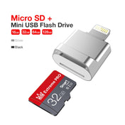 MicroDrive 8pin To TF Card Adapter Mini iPhone & iPad TF Card Reader, Capacity:64GB(Silver) Eurekaonline