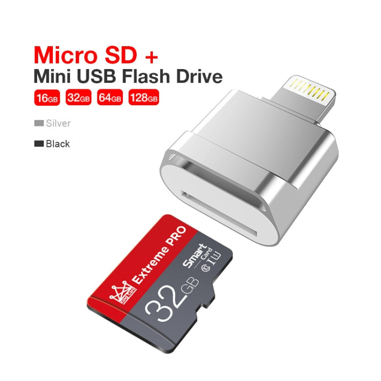 MicroDrive 8pin To TF Card Adapter Mini iPhone & iPad TF Card Reader (Silver) Eurekaonline