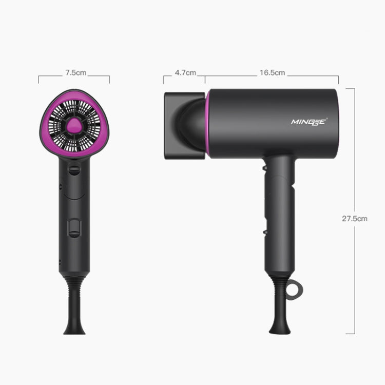 Mingge T1 T Style 1800W High-power Cold Hot Air Wind Fast Drying Folding Hair Dryer, Plug Type:US Plug(Gray) Eurekaonline