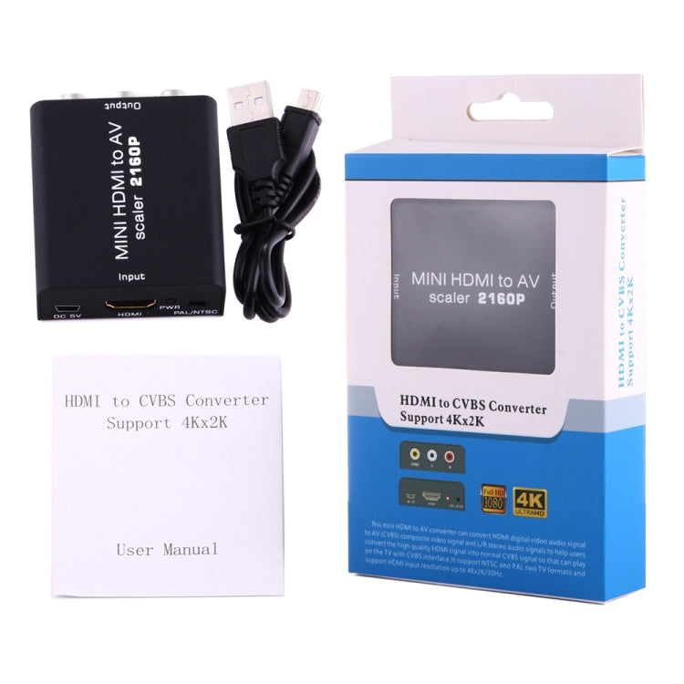 Mini HDMI to AV / CVBS Composite Video Signal Converter(Black) Eurekaonline