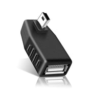 Mini USB Male to USB 2.0 AF Adapter with 90 Degree Right Angled, Support OTG Function(Black) Eurekaonline