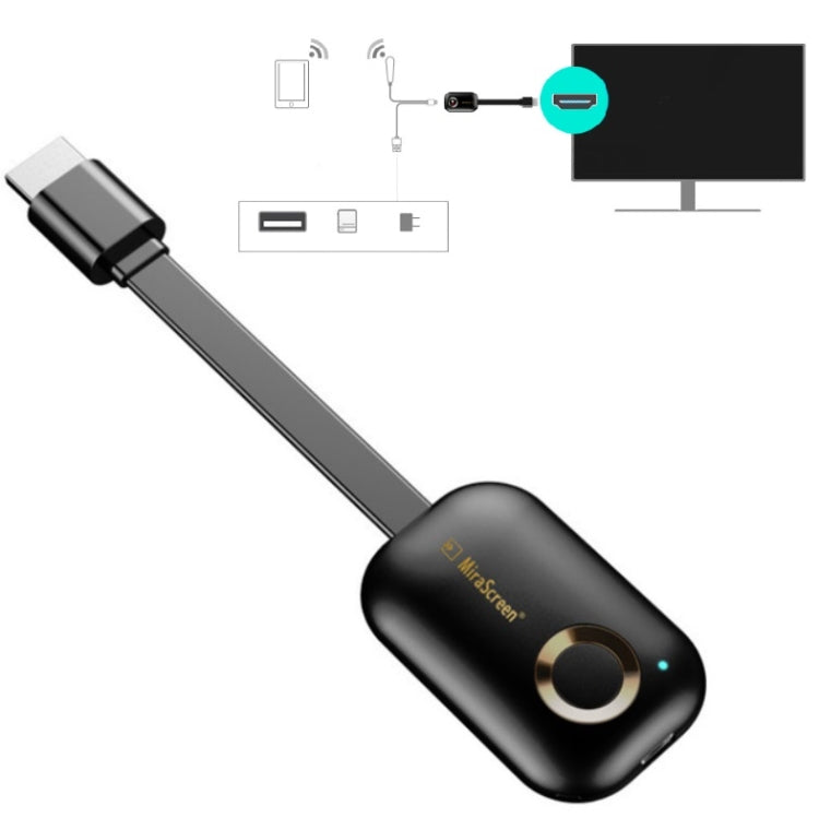 Mirascreen G9 Wireless HDMI Multi-Screen Interaction HD 4K On-Screen Device, Style:2.4G (Single Core 1080P) Eurekaonline