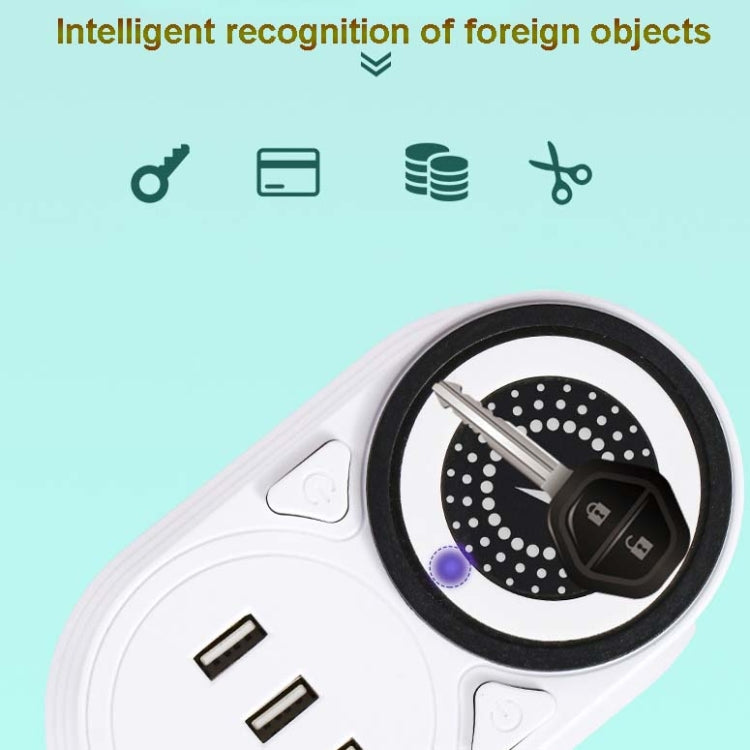 Mobile Phone Wireless Charging Socket Creative Smart USB Power Strip Multi-Function Desktop Vertical Power Strip, CN Plug, Specification: 3 Meters, Style:2 Layer(White) Eurekaonline