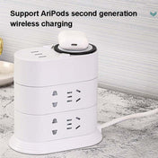 Mobile Phone Wireless Charging Socket Creative Smart USB Power Strip Multi-Function Desktop Vertical Power Strip, CN Plug, Specification: 3 Meters, Style:2 Layer(White) Eurekaonline