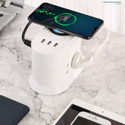 Mobile Phone Wireless Charging Socket Creative Smart USB Power Strip Multi-Function Desktop Vertical Power Strip, CN Plug, Specification: 3 Meters, Style:2 Layer(White) Eurekaonline