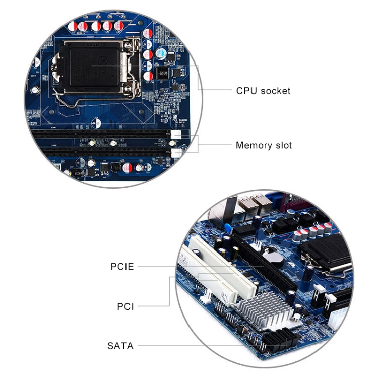 Motherboard Intel H55 1156 Pin DDR3 Integrated Sound Card Graphics Card Support i7 / i5 Eurekaonline