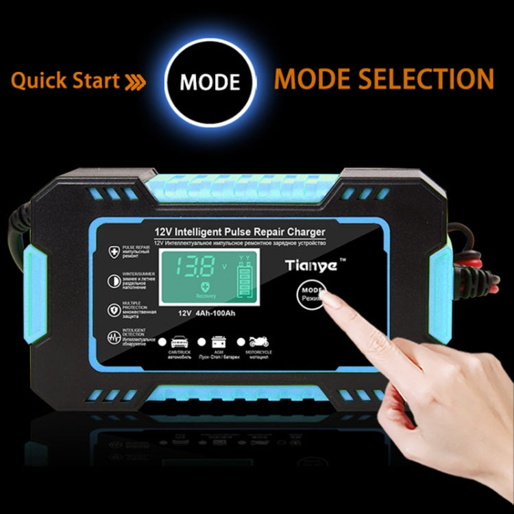 Motorcycle / Car Battery Smart Charger with LCD Creen, Plug Type:AU Plug(Blue) Eurekaonline