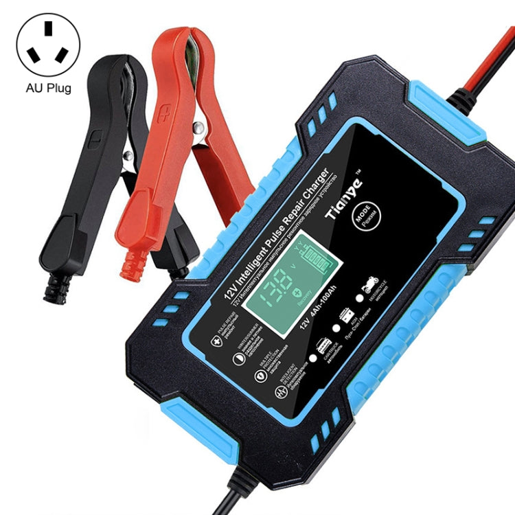  Car Battery Smart Charger with LCD Creen, Plug Type:AU Plug(Blue) Eurekaonline