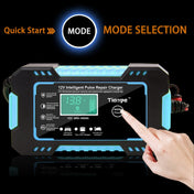Motorcycle / Car Battery Smart Charger with LCD Creen, Plug Type:EU Plug(Blue) Eurekaonline