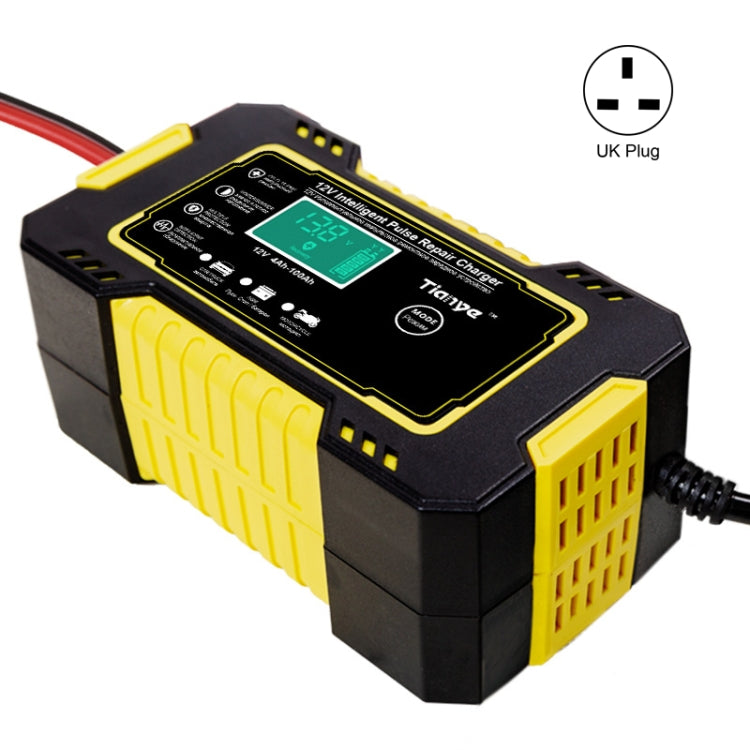 Motorcycle / Car Battery Smart Charger with LCD Creen, Plug Type:UK Plug(Yellow) Eurekaonline