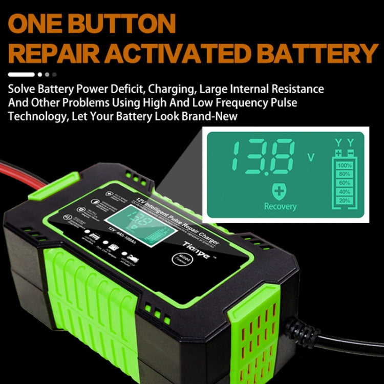 Motorcycle / Car Battery Smart Charger with LCD Screen, Plug Type:JP Plug Eurekaonline