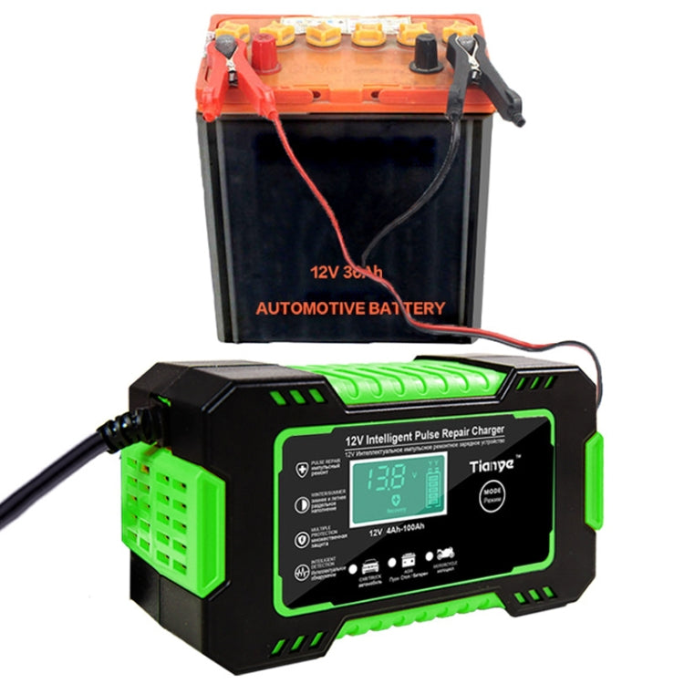 Motorcycle / Car Battery Smart Charger with LCD Screen, Plug Type:JP Plug Eurekaonline