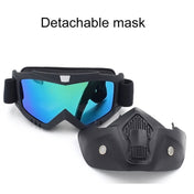 Motorcycle Off-road Helmet Mask Detachable Windproof Goggles Glasses(Colour) Eurekaonline