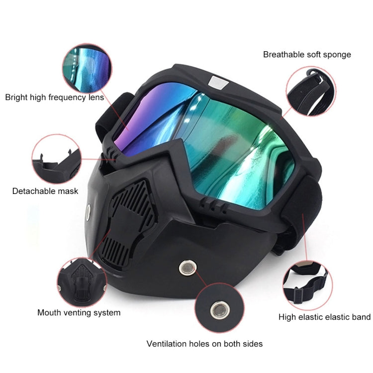 Motorcycle Off-road Helmet Mask Detachable Windproof Goggles Glasses(Colour) Eurekaonline