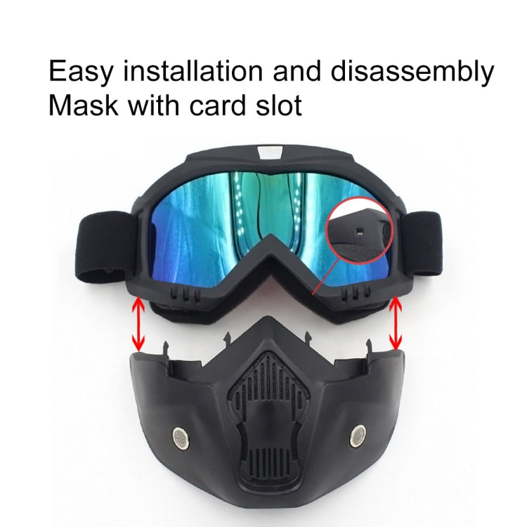 Motorcycle Off-road Helmet Mask Detachable Windproof Goggles Glasses(Colour) Eurekaonline