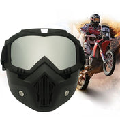 Motorcycle Off-road Helmet Mask Detachable Windproof Goggles Glasses(Silver) Eurekaonline