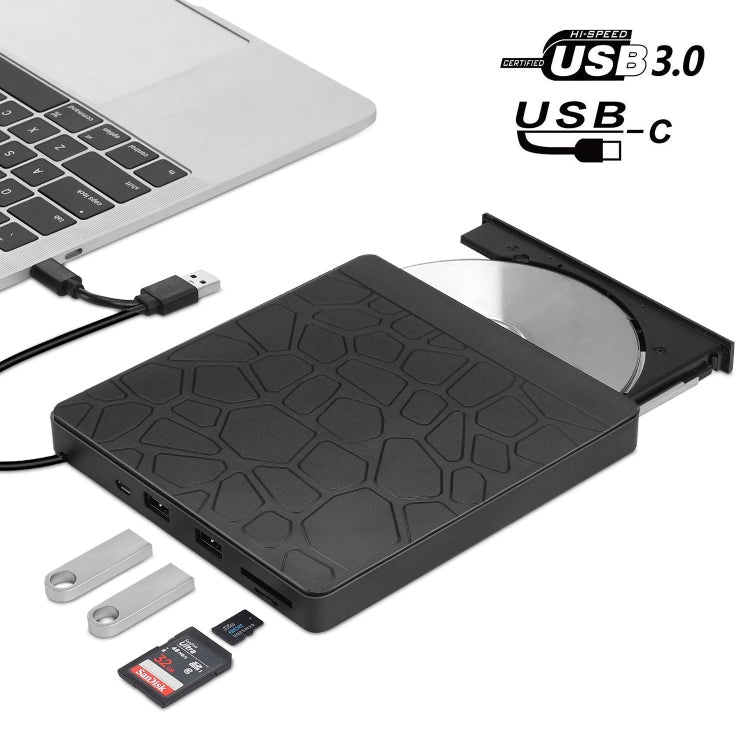 Multi-Functional External DVD Drive USB3.0 CD DVD +/-RW Burner with SD Slot Eurekaonline