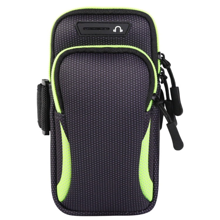 Multi-functional Universal Double Layer Zipper Sport Arm Case Phone Bag with Earphone Hole for 6.6 Inch or Below Smartphones(Green) Eurekaonline