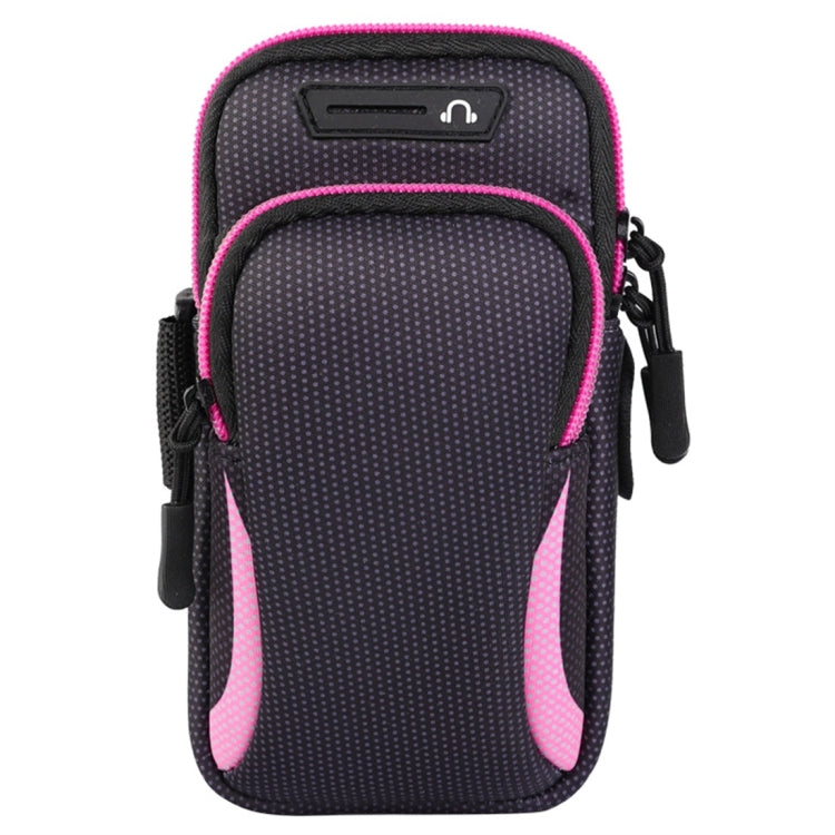 Multi-functional Universal Double Layer Zipper Sport Arm Case Phone Bag with Earphone Hole for 6.6 Inch or Below Smartphones(Pink) Eurekaonline