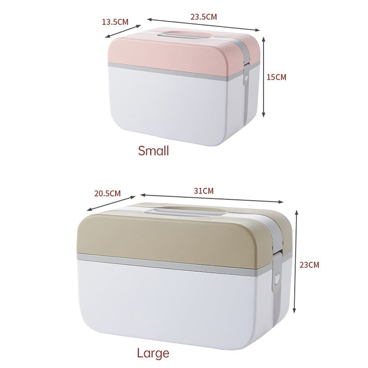 Multifunctional Household Dustproof Family Safety Emergency Storage Box Double-layer Medicine Case, Size:L(Coffee) Eurekaonline