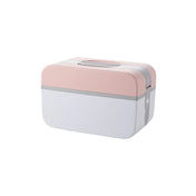 Multifunctional Household Dustproof Family Safety Emergency Storage Box Double-layer Medicine Case, Size:S(Pink) Eurekaonline