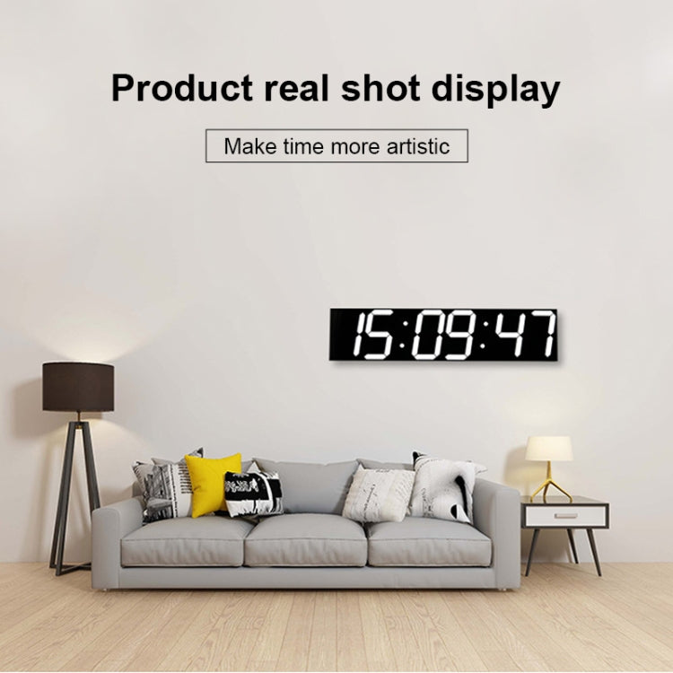 Multifunctional LED Wall Clock Creative Digital Clock US Plug, Style:Hollow Remote Control(Gold Font) Eurekaonline