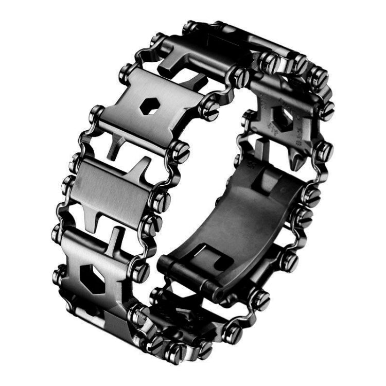Multifunctional Stainless Steel Outdoor Survive Tool Bracelet for Men(316L Wide Black) Eurekaonline