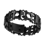 Multifunctional Stainless Steel Outdoor Survive Tool Bracelet for Men(Narrow Black) Eurekaonline