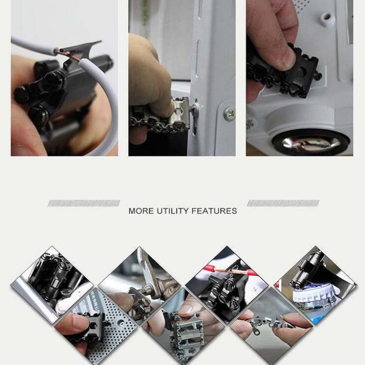 Multifunctional Stainless Steel Outdoor Survive Tool Bracelet for Men(Wide Black) Eurekaonline